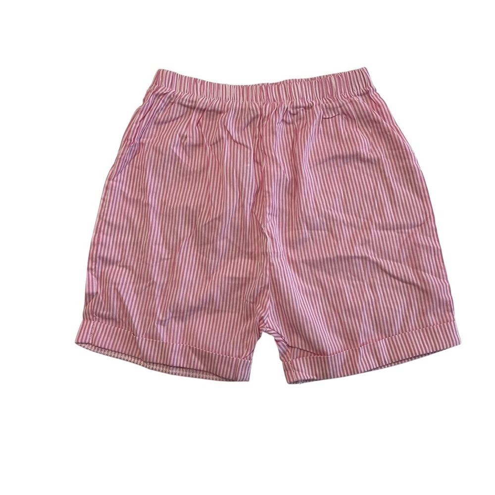 Casual Pink Elastic Waist Pinstriped‎ Lightweight Summer Shorts